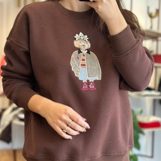 Kışlık taş detaylı Sweatshirt