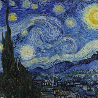 Vangogh yıldızlı gece tablo detaylı sweatshirt