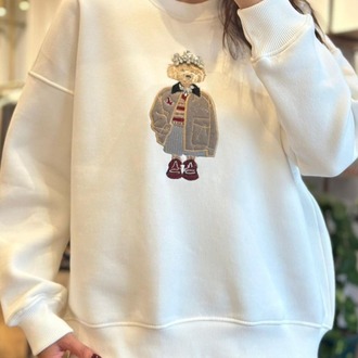 Kışlık taş detaylı Sweatshirt