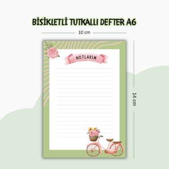 Bisikletli Çizgili Tutkallı Defter