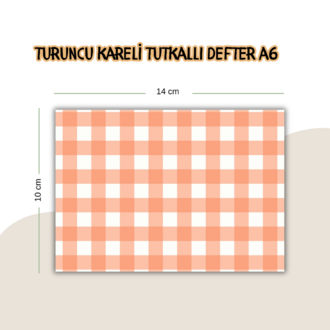 Turuncu Tutkallı Kareli Defter