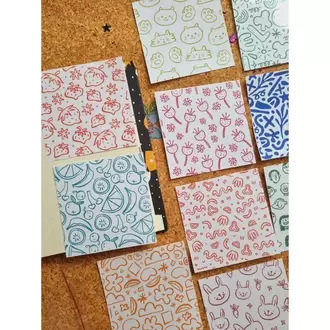 Doodle Desenli Scrapbook Kağıdı