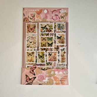 4 sayfa Vintage Pul Stickerlar