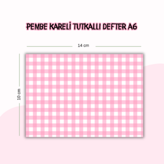 Pembe Kareli Tutkallı Defter