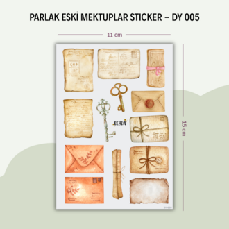 DY-005 Eski Mektup Sticker