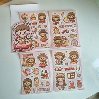 4 sayfa Sevimli Sticker Seti LEYLA