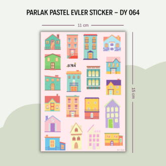 DY-064 Renkli Evler Sticker