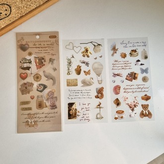 3 Sayfa Vintage Sticker Seti (8 Farklı Model Seçeneği)