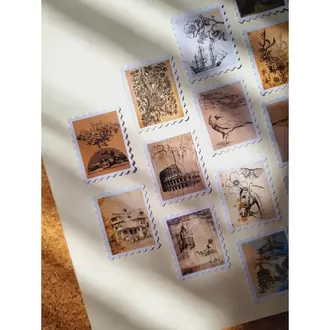 Kraft Eskiz Pul Kutulu Sticker