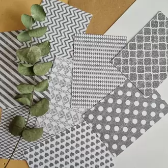 Gri-Beyaz Scrapbook Kağıtları 