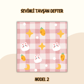 5 Seçenekli Tavşanlı Tutkallı Not Defteri