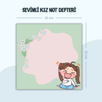 3'lü Sevimli Kız Not Defteri