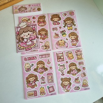 4 sayfa Sevimli Sticker Seti LEYLA