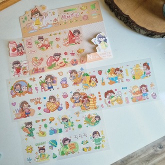 Sevimli Kız 4 Sayfa Şeffaf Sticker