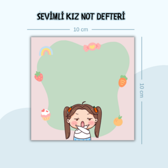 3'lü Sevimli Kız Not Defteri