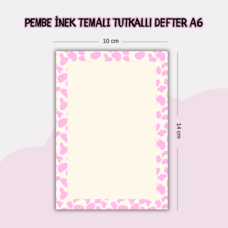 Pembe Temalı Tutkallı Defter