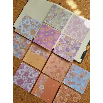 Pastel Renkli Çiçekli Scrapbook Kağıtları