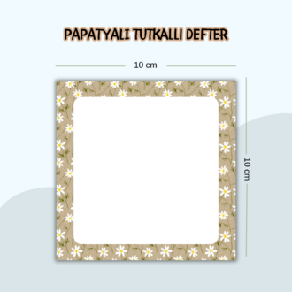 Papatyalı Kahverengi Tutkallı Defter