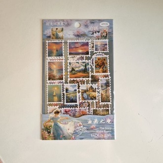 4 sayfa Vintage Pul Stickerlar