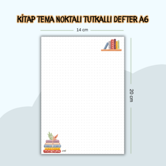 Kitap Temalı Noktalı Defter 