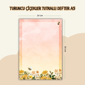 Turuncu Çiçekler Defter A5