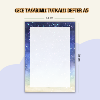 Gece Tasarımlı Tutkallı Defter