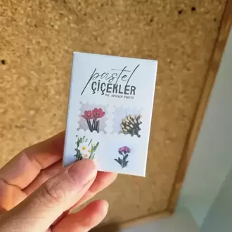 Çiçek Pul Kutulu Sticker