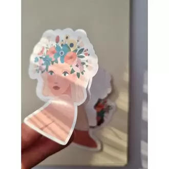 3 Adet Çiçekli Kız Sticker