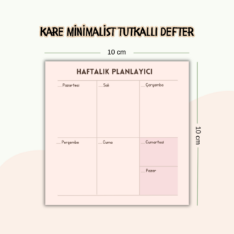 Mini Haftalık Planlayıcı Tutkallı Defter