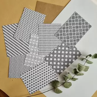 Gri-Beyaz Scrapbook Kağıtları 