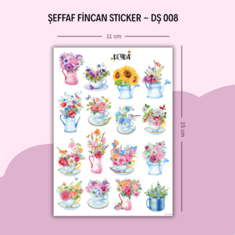 DŞ-008 Şeffaf Fincanlar Sticker