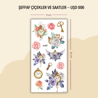 UŞD-006 Çiçekli Saatler Sticker