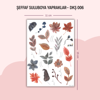 DKŞ-006 Suluboya Yapraklar Sticker