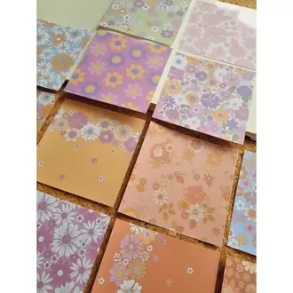 Pastel Renkli Çiçekli Scrapbook Kağıtları