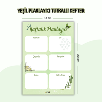 Yeşil Planlayıcı Tutkallı Defter