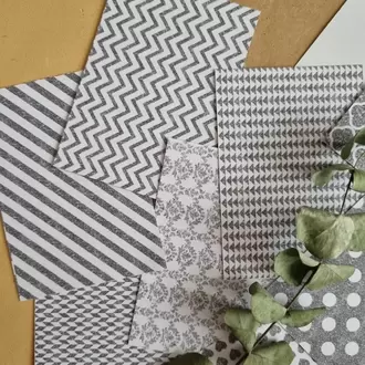 Gri-Beyaz Scrapbook Kağıtları 