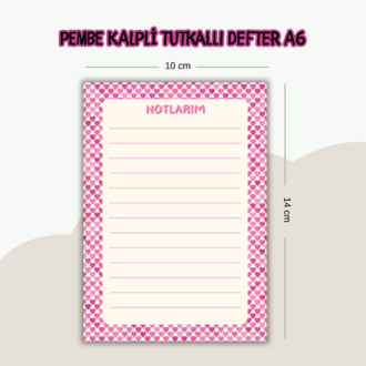 Pembe Kalpli Tutkallı Defter