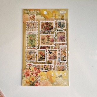 4 sayfa Vintage Pul Stickerlar