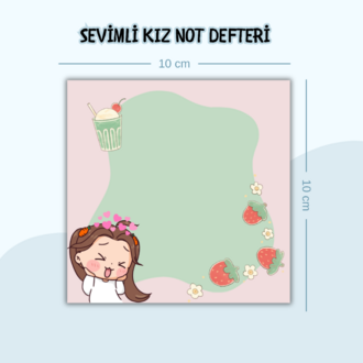 3'lü Sevimli Kız Not Defteri