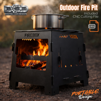 Fire Pit with Grill,Dxf File For Laser Cutting,