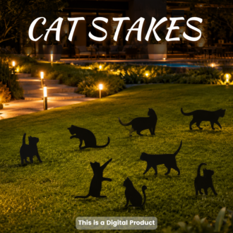 Cats Garden Stakes (7 pcs) DXF file Laser or Plasma Cutting