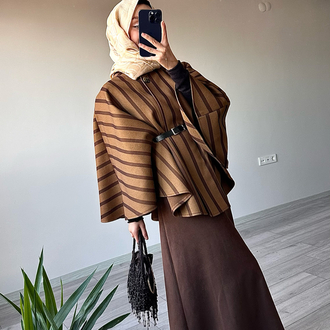 CAMEL ÇİZGİLİ PANÇO