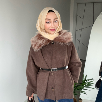 Luna Kürklü Kaşe Ceket