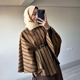 CAMEL ÇİZGİLİ PANÇO