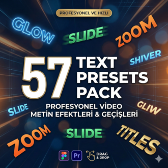 57 Premium Premiere Pro Text Presets Pack | Sinematik Metin Efektleri