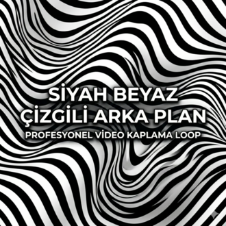 Premium Siyah Beyaz Çizgili Arka Plan Overlay Paketi | Minimalist 4K Loop
