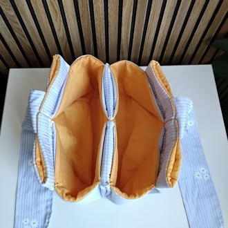 Çiçek Desenli & İnci Detaylı Kumaş Organizer