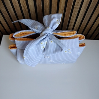 Çiçek Desenli & İnci Detaylı Kumaş Organizer