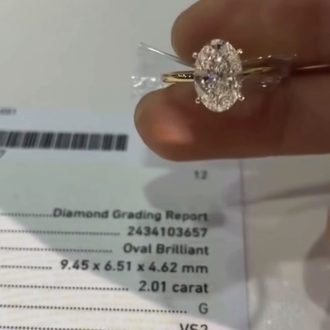 Pırlanta Oval Tektaş 2 Ct