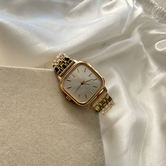 Gold vintage saat ( beyaz kadran)